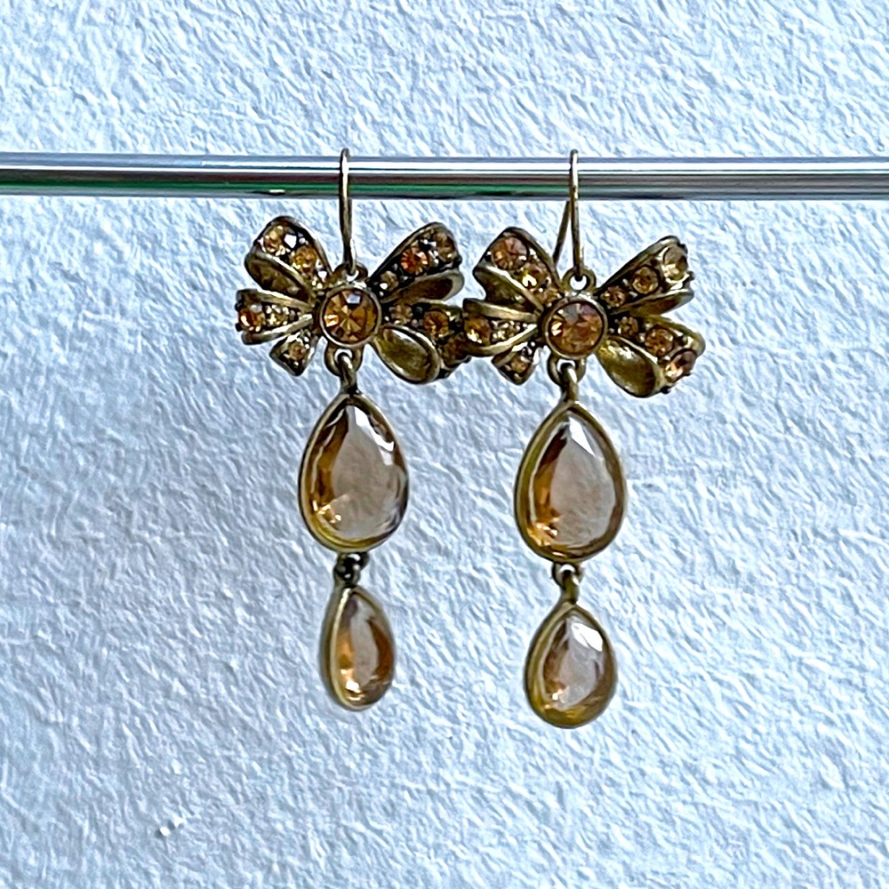 A.B.C. Brand brown stone bow earrings